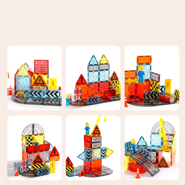 Kids Construction Engineering magnetic tiles 42pcs - 图片 3