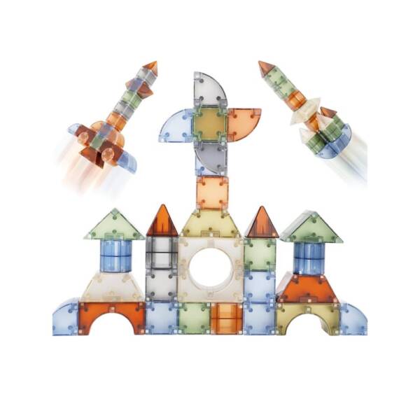 3D Magnetic Building Tiles Educational Toys Construction Blocks Set - 图片 3