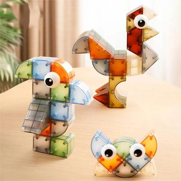 3D Magnetic Building Tiles Educational Toys Construction Blocks Set - 图片 2