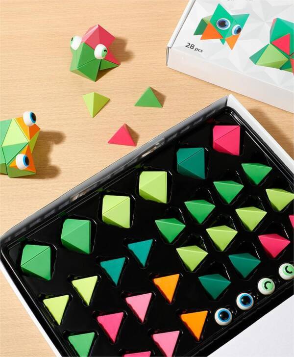Art Magnetic Building Tiles Colorful Block Bricks Toys - 图片 5