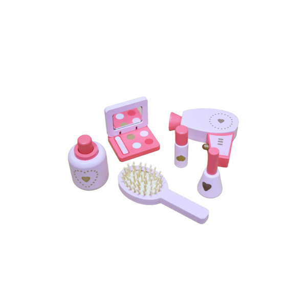 Girls Wooden Dressing Table with Mirror and Stool Rich Gadgets Dresser Furniture Toys - 图片 6