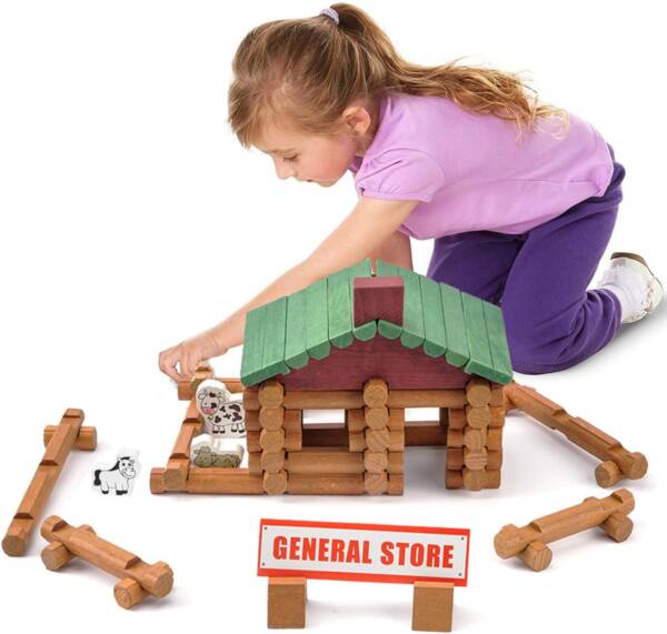 170 Pieces Wood Logs Set Creative Construction Engineering Educational Gifts - 图片 2