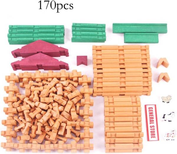 170 Pieces Wood Logs Set Creative Construction Engineering Educational Gifts - 图片 4
