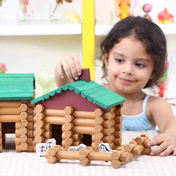170 Pieces Wood Logs Set Creative Construction Engineering Educational Gifts