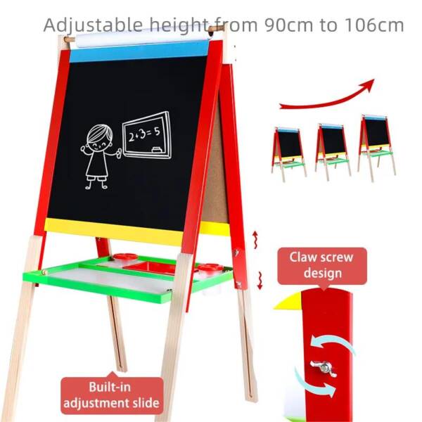 Children's Easel Magnetic Wooden Multi-functional Double-sided Drawing Board - 图片 3