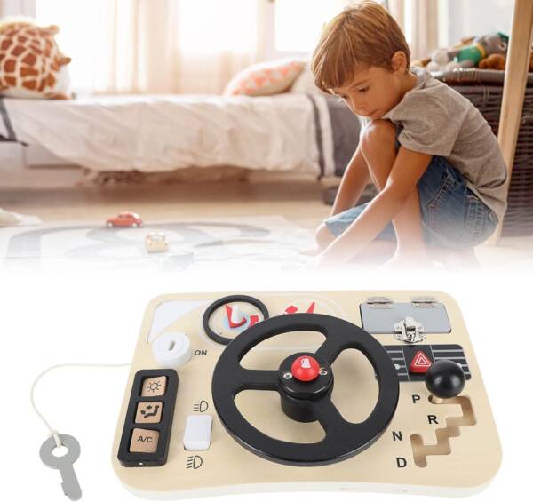 Kids Steering Wheel Toy Busy Board Toddler Sensory Activity - 图片 2