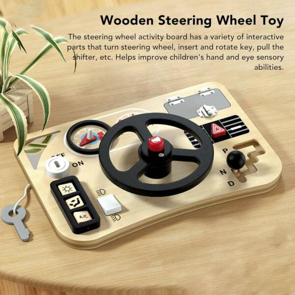 Kids Steering Wheel Toy Busy Board Toddler Sensory Activity - 图片 3